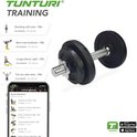 Tunturi Dumbells Gietijzer totaal 20kg - Halterset met schroefsluiting - Dumbbell set - 2 halterstangen - 30mm - incl. gratis fitness app