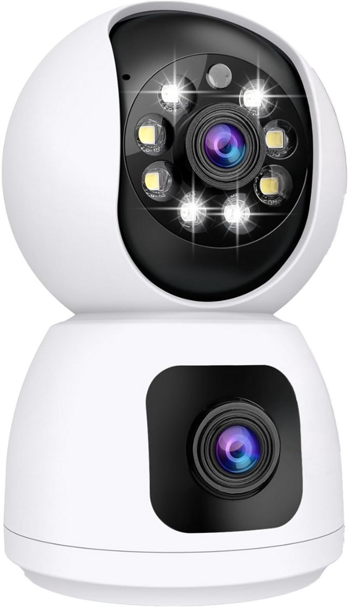 Camux DualVision Beveiligingscamera Binnen - 2MP Full HD Camera met Nachtzicht - Babyfoon - Baby monitor - Huisdiercamera met app - Hondencamera - Petcam