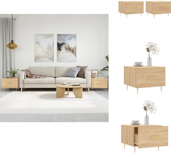 vidaXL Salontafel met LED-verlichting 50x50x40 cm zwart