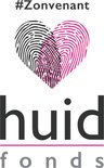 Hartvormige vingerafdruk logo met tekst "#Zonvenant huid fonds".