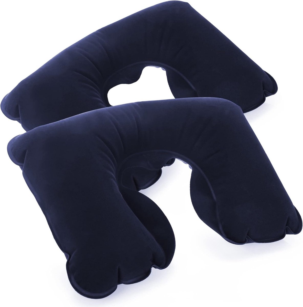 Clord Comfort Series - Nekkussen Opblaasbaar - Set van 2 - Met Stopventiel - Voor Reizen met Vliegtuig, Auto of Trein - Blauw