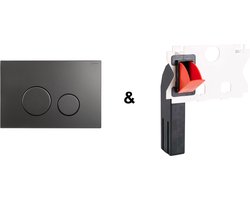 RAYBRO Cortado 65 Pack (Cortado 65 en RAYBRO Toiletblokhouder) - voor Geberit Delta inbouwreservoir (UP100) - Geberit Sigma (UP320 en UP300) - Rapotec - REZI, Kronenbach - JomoTech.