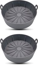 Bodo® Airfryer Bakje - Airfryer Accesoires - 2x 16 cm - Grijs