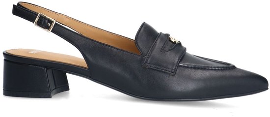 Manfield - Femme - Slingbacks en cuir noir - Taille 42