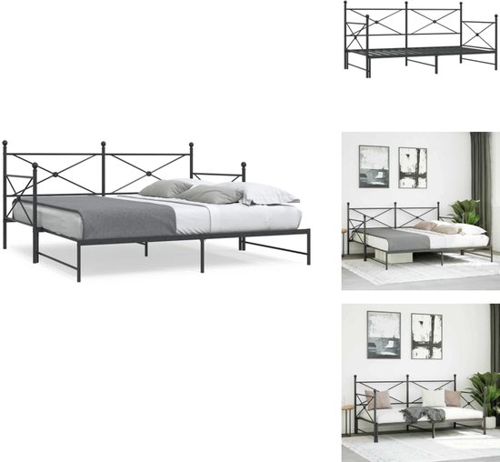 vidaXL Canapé-lit Canapés-lits sans matelas 100 x 200 cm Acier Noir