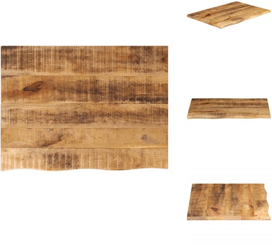 vidaXL Tafelblad met natuurlijke rand 160x30x3,8 cm massief mangohout, vervangend tafelblad, blad, vervangend houten tafelblad, meubelpaneel