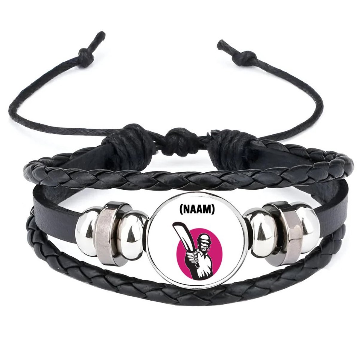 Akyol - cricket met eigen naam armband zwart - Cricket - cricketer - sport