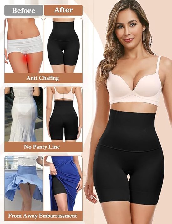 De Millennials Shapewear voor billen, buik en benen Zwart XL/XXL| Corrigerend ondergoed | Seamless ondergoed | Dames |Afslankbroek |High waist ondergoed |Ultradun |Tummy control |