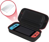 2BEFUN Case geschikt voor Nintendo Switch OLED - Incl. Screenprotector - Hoes geschikt voor Nintendo Switch OLED - Beschermhoes - Opbergtas - Accessoires - Zwart