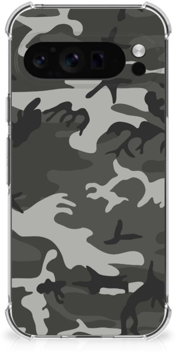 Google Pixel 9 Pro XL Doorzichtige Silicone Hoesje Army Light