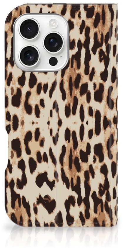 Coque iPhone 16 Pro, motif léopard