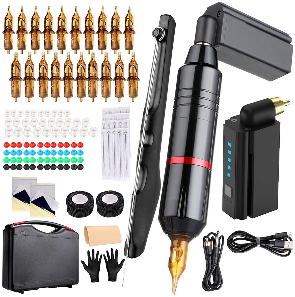 CRLYN® Hoge Kwaliteit Tattoo Machine met Accessoires - Tattoo Machines Draadloos - Tattoo Set