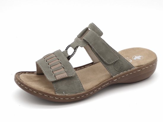 Rieker Dames Slipper - 60881-52 Groen - Maat 39