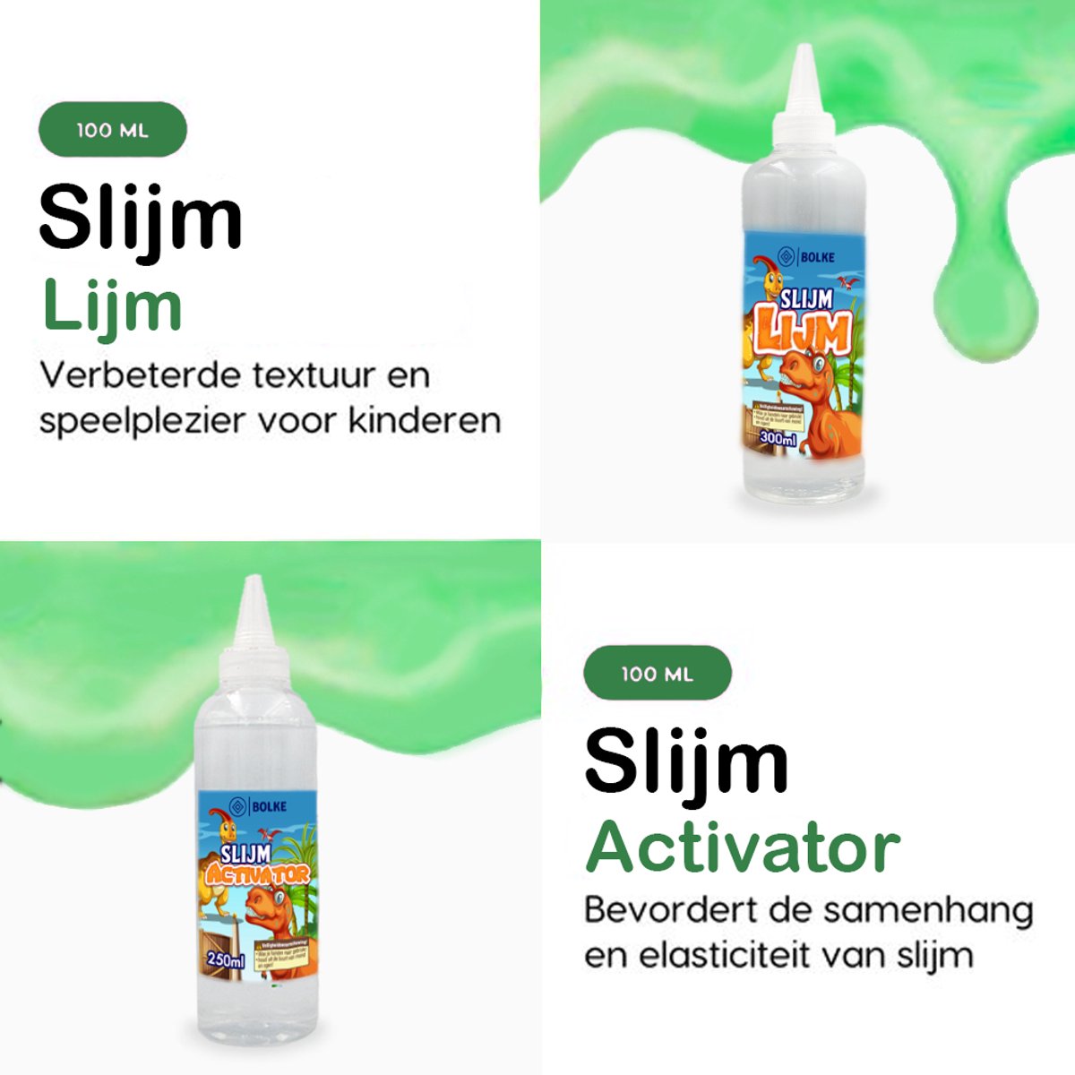 Bolke® - slijm - dinosaurus slijmset - dinosaurus speelgoed - dinosaurus - slijm maken - slime - slijmpakket - slijm maken voor kinderen — cadeau in Spellen & Speelgoed - foto 4