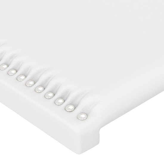 vidaXL Cadre de lit avec tête de lit Simili cuir Blanc 120x200 cm - Cadre de lit avec tête de lit - Encadrements de lit avec têtes de lit - Cadre de lit - Lit