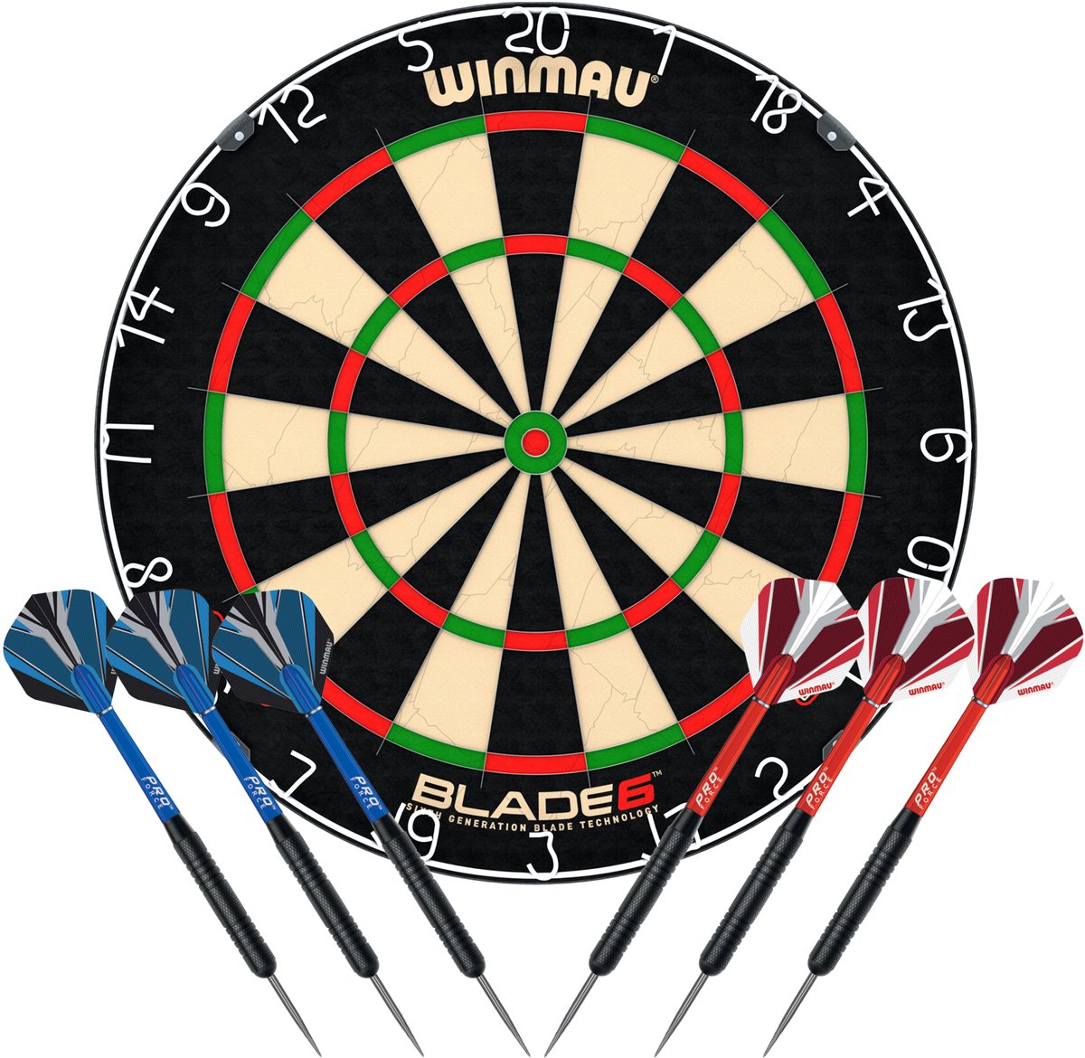 Winmau Blade 6 Dartbord Met 2 Sets Pro Force Dartpijlen En Ophangset