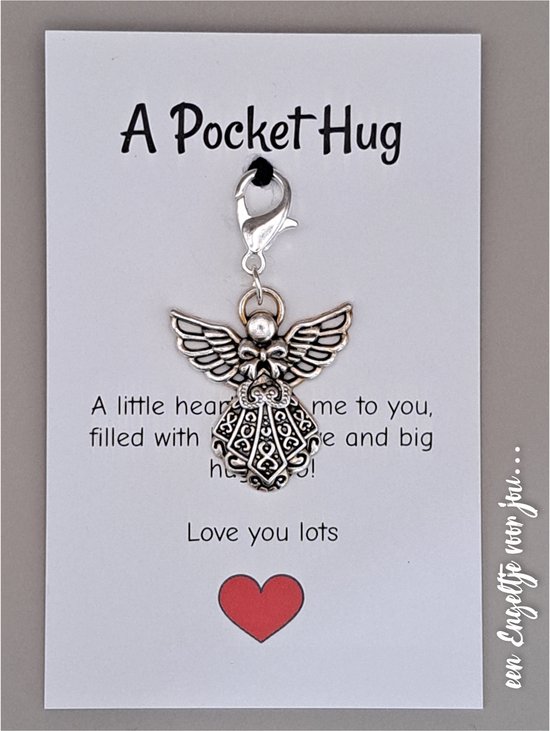 Geluksengeltje - Engel - Engeltje - Wenskaart - Kerstcadeautje- Gelukspoppetje - Pockethug - Pocket hug - Troostkaartje - een Engeltje voor jou - Geluksengel, Guardian Angel - Beschermengel