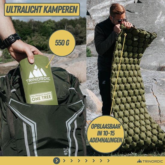 Camping Slaapmat, Luchtmatras Ultralicht Opblaasbaar Luchtmatras met Geïntegreerd Kussen Opvouwbaar, Super Licht, Eenpersoons Luchtmatras Geschikt voor Buitencamping van Merkloos — afbeelding 4