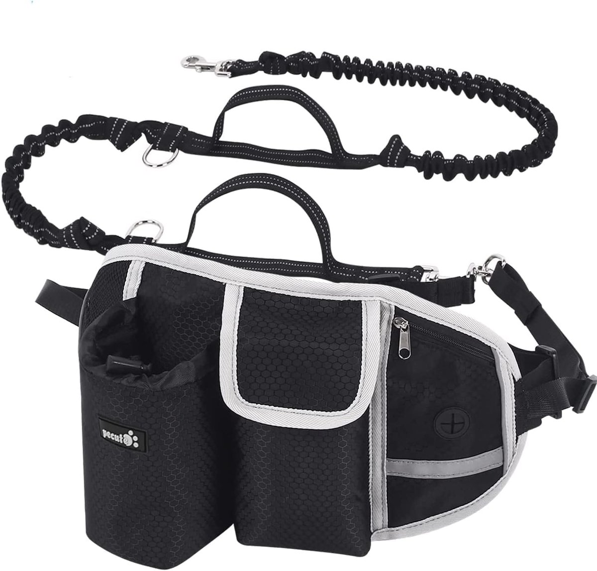 Handsfree Hondenriem met Tailleband en Schokdemping - Ideaal voor Wandelen en Hardlopen