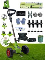 MOWZA® 4-in-1 Kantenmaaier – Grastrimmer – Bosmaaier – Grasmaaier – Draadloos & Elektrisch – Incl. 2 Accu ‘s & Snellader - Groen/zwart