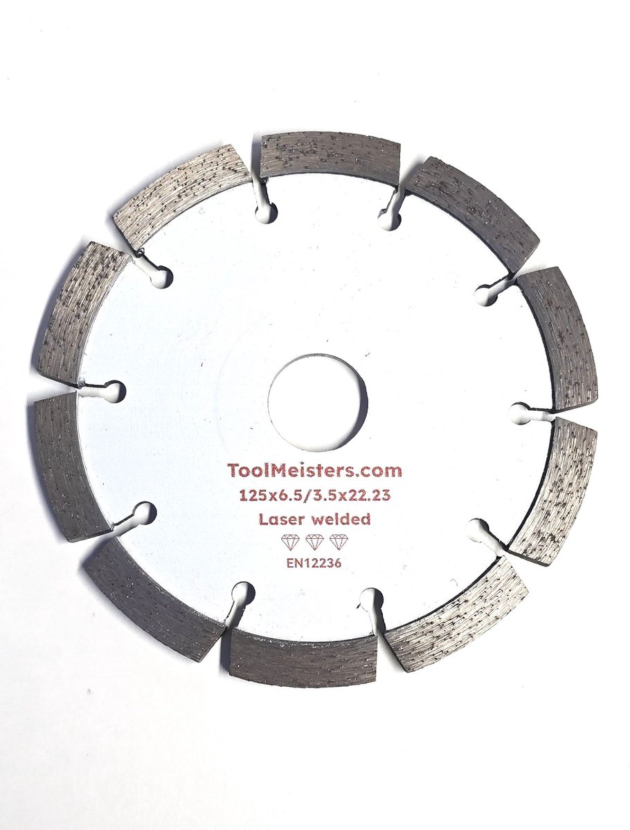 ToolMeisters - Voegenslijpchijf Diamant Laser welded | 125mm x 22.23mm 10 tands