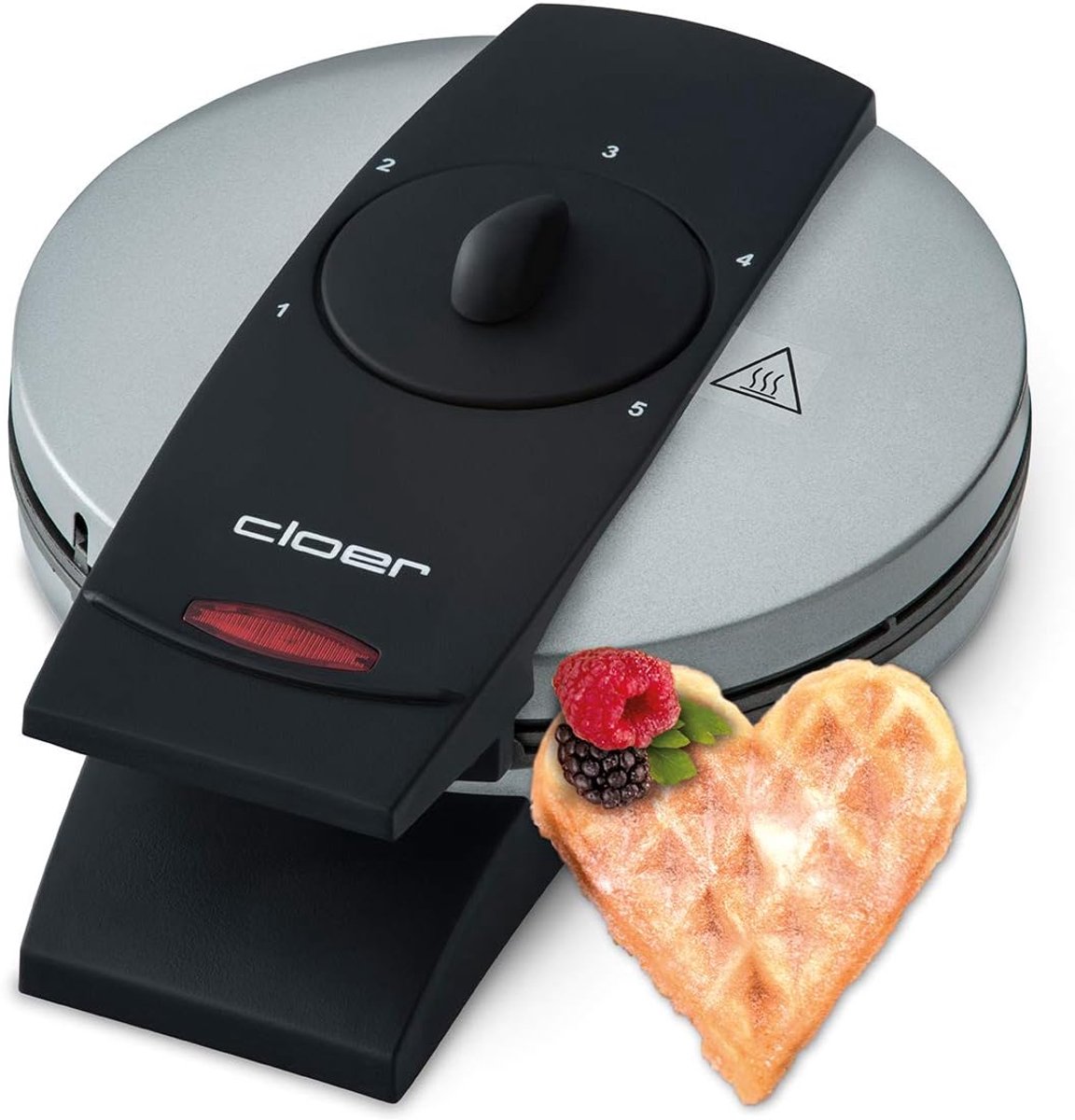 Wafelijzer voor hartwafels met instelbare bruiningsgraad - 930 W - 15,5 cm