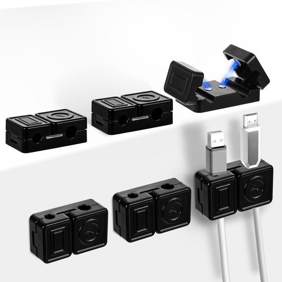 6er Set Magnetische Kabelclips - Kabelorganizer Für Schreibtisch & Auto