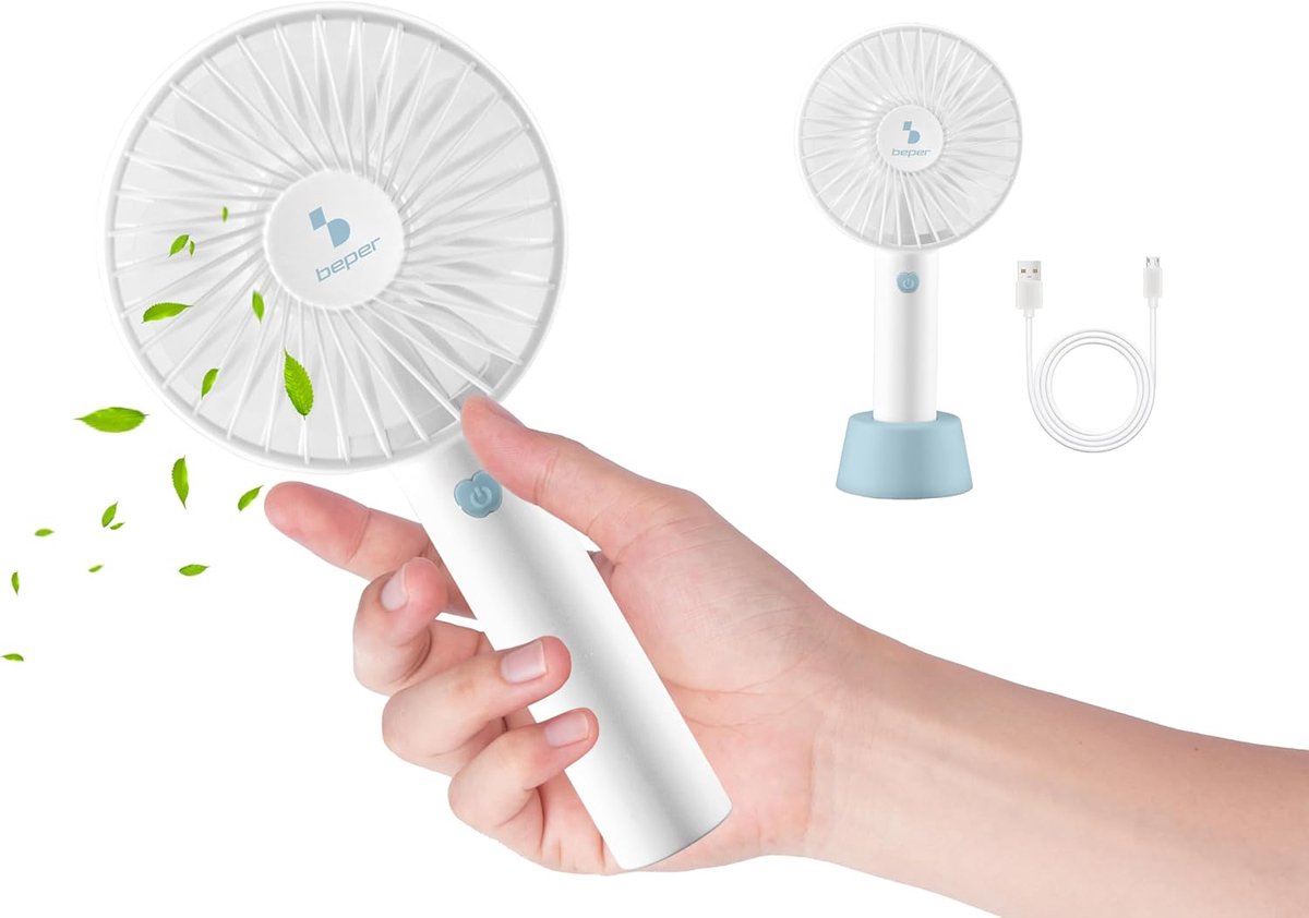 Draagbare Oplaadbare Ventilator met 3 Snelheden - Stil en Inclusief USB-Kabel