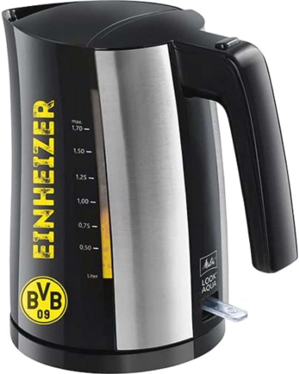 Waterkoker 1,7L met Automatische Uitschakeling en Roestvrijstaal, 2400W - BVB Fan Edition