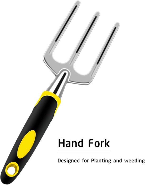 Tuingereedschapsset, 3-delige tuingereedschapsset, tuingereedschapsset voor mannen en vrouwen, met tuinschaar, schep, vork, 10 plastic plantenmarkeerders — afbeelding 4