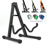 Stevige universele Gitaar Standaard - Inklapbare Gitaarstandaard - Gitaarhouder + 6 Plectrums - gitaar accessoires - gitaarstandaards