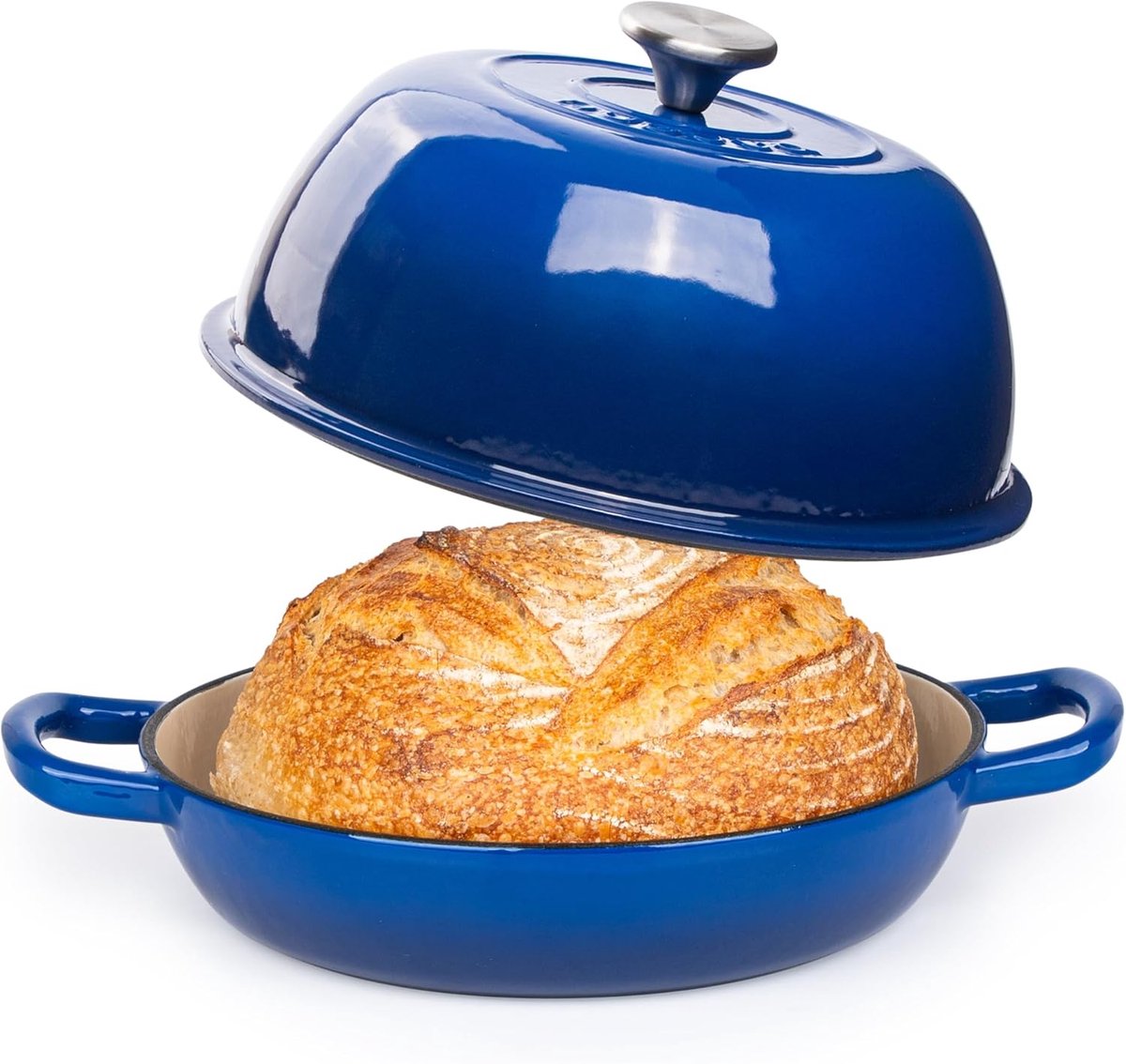 Gietijzeren Dutch Oven voor Perfect Zuurdesem Brood - 6 Quarts, Donkerblauw