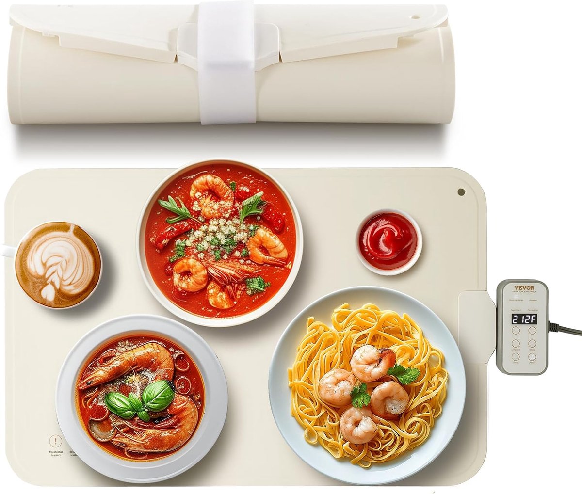 Elektrisch verwarmingspaneel met 4 temperatuurinstellingen en kinderveiligheid voor buffet