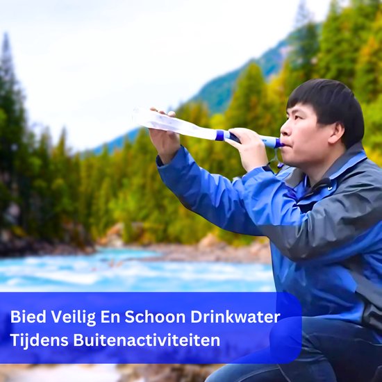 PrepWise Water Filter Survie - Lifestraw - Set de 4 - Appareils de purification d'eau - Système de filtre à eau - Pour emballage d'urgence et situations d'urgence - 6000 L au total