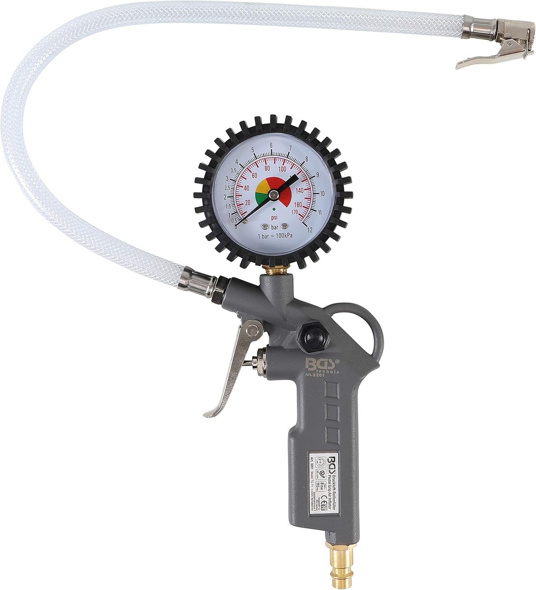 Luchtbandenvulpistool tot 8 bar met Manometer