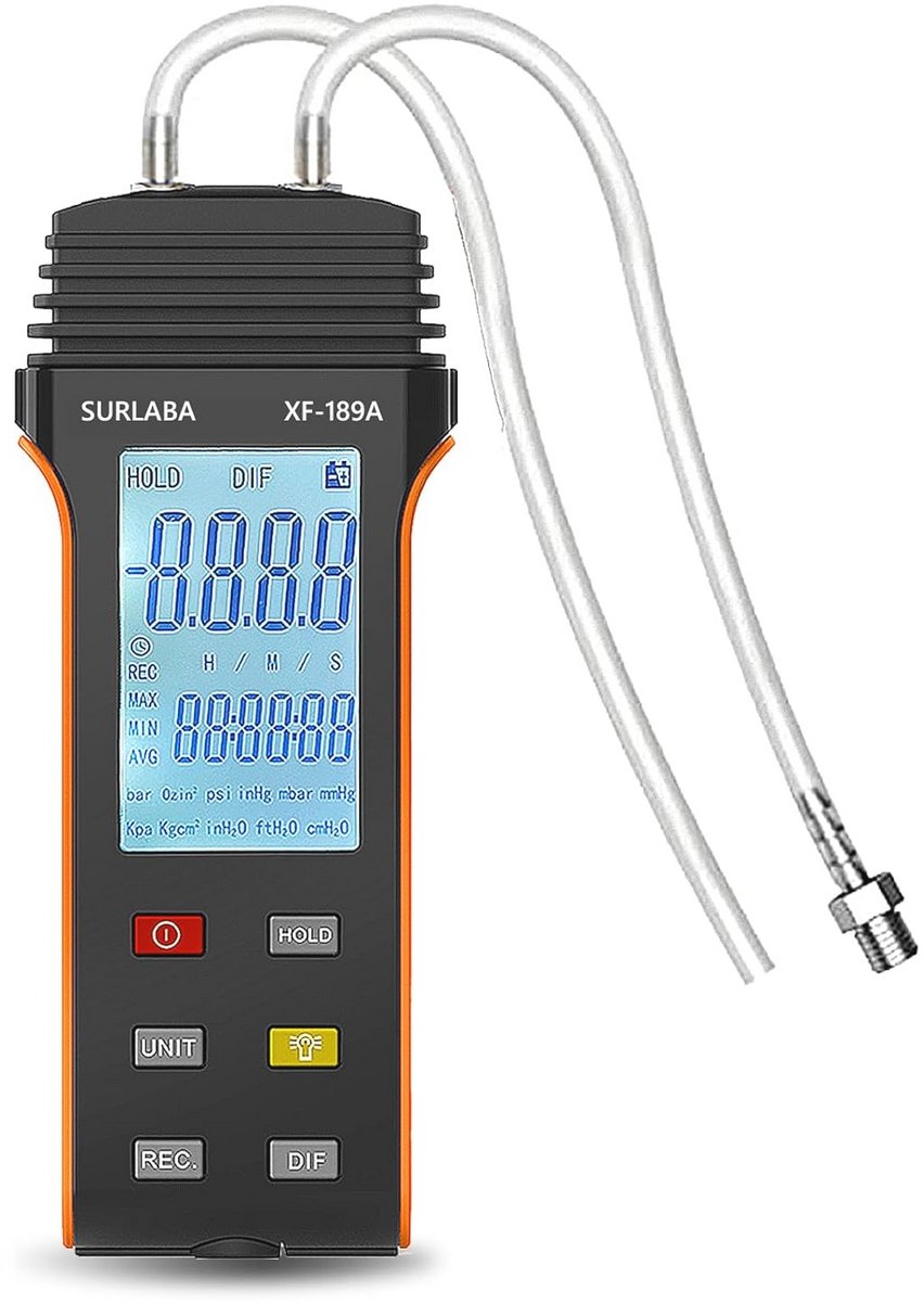 Digitale Differentiële Drukmeter 6Psi - Precisie Gasdrukmeter voor HVAC en Ventilatie