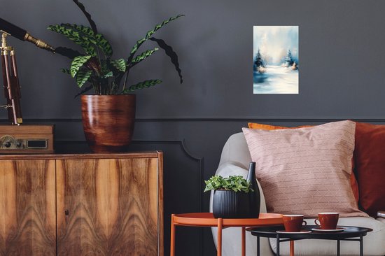 Stickers muraux - Film autocollant - Forêt - Hiver - Nature - Abstrait - Neige - 20x30 cm - Film adhésif - Stickers muraux chambre enfant - Papier peint autocollant - Papier peint autocollant - Film autocollant