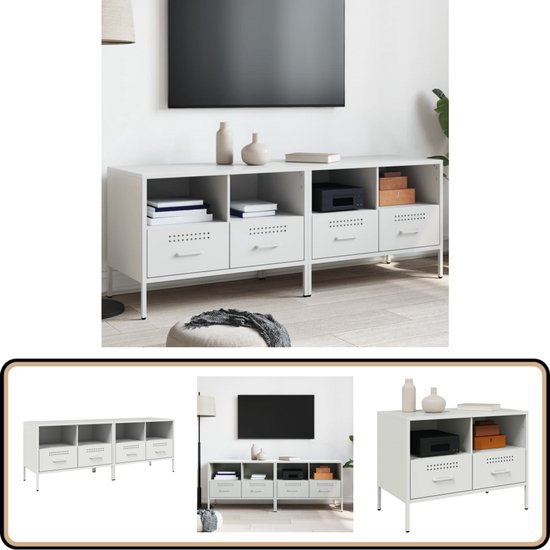 Meubles TV vidaXL 2 pièces 68 x 39 x 50,5 cm Acier Blanc