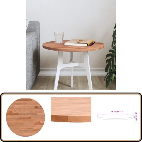 vidaXL Tafelblad rond 40x3,8 cm massief gerecycled hout