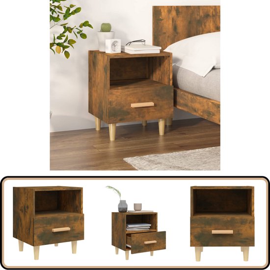 Nachtkastje met lade 2 stuks Antiek hout 30 x 60 x 60 cm Nachtkastje met lade 2 stuks Antiek hout 30 x 60 x 60 cm