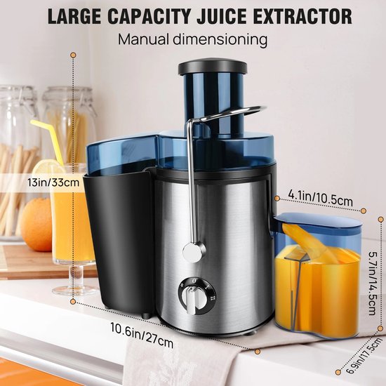 Sap machine - Juicer - Sapcentrifuge - Centrifuge - Vers sap pers - Smoothie maker - Citruspers - Groentepers - Professionele Juicer - Multifunctionele sapmachine - RVS van Merkloos — afbeelding 2