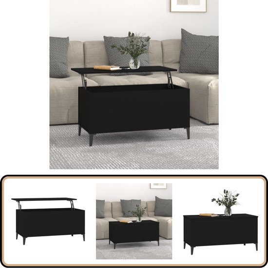 VidaXL Salontafel 60x44,5x45 cm bewerkt hout zwart