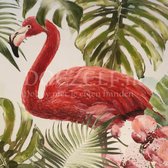 Diamond Painting Flamingo 25x25cm. (Volledige bedekking - Ronde steentjes) diamondpainting inclusief tools