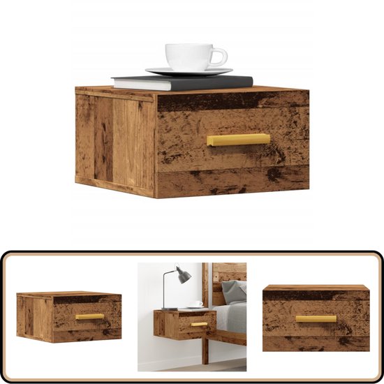 vidaXL Table de chevet - Fixation murale - 35x35x20 cm