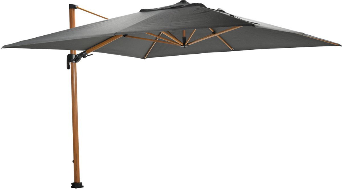 Garden Impressions Hawaii Big Pole II zweefparasol 350x350 teak/royal anthracite