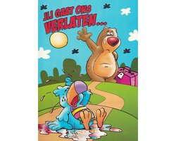 Wenskaart A4 - Jij gaat ons verlaten - XL wenskaart - Pensioen - VUT - verhuizen - ander werk - nieuwe baan - vertrekken - afscheid