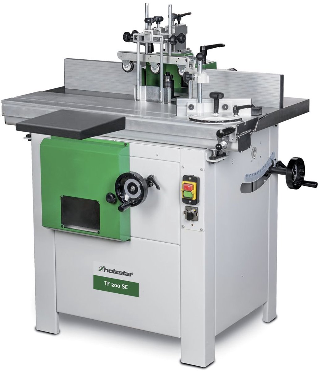 Tafelfrees / toupie voor hout 2,8 kW 400 V met kantelbare freesspindel +5° tot -45° zwenkt naar achteren Holzstar TF200SE