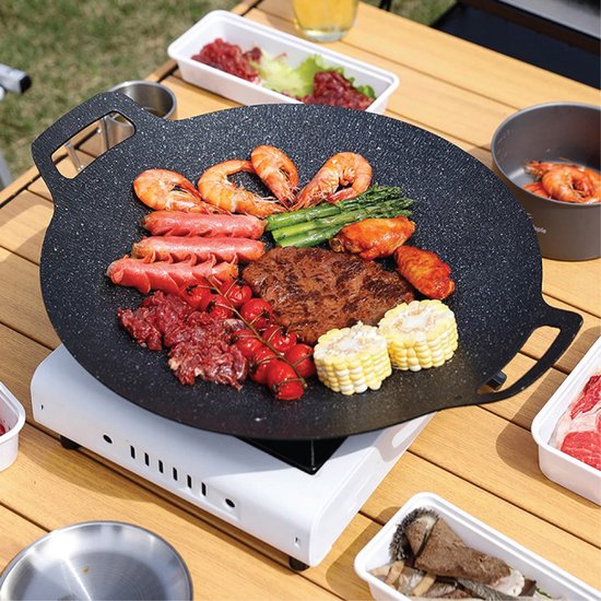 Buachois Koreaanse grillplaat, 30 cm, ronde anti-aanbakpan