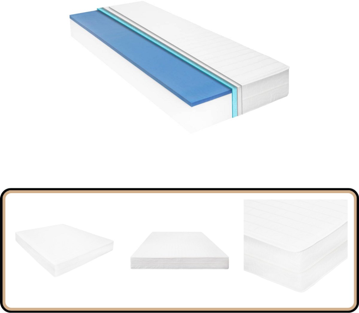 vidaXL Matras - 18 cm - Visco-traagschuim - 140x200 cm Traagschuim Matras - Viscoschuim Matras - Drukkingsverlagend Matras - Ergonomisch Matras - Anti-allergisch Matras