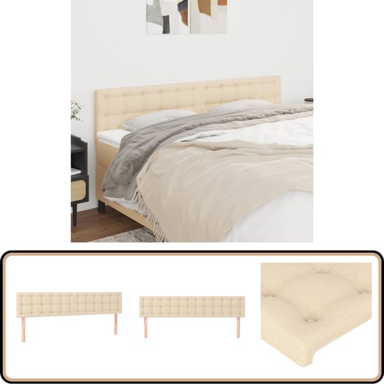 vidaXL Têtes de lit - 90x5x78/88 cm - Tissu - crème - 2 pièces Tête de lit - Tête de lit - Tête de lit - Tête de lit en Tissus - Couleur Crème - Hauteur réglable